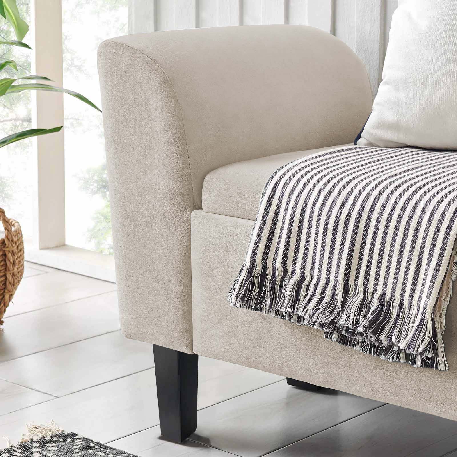 Recamier Bau Malibu 1,60m Suede Bege - Inova Decor