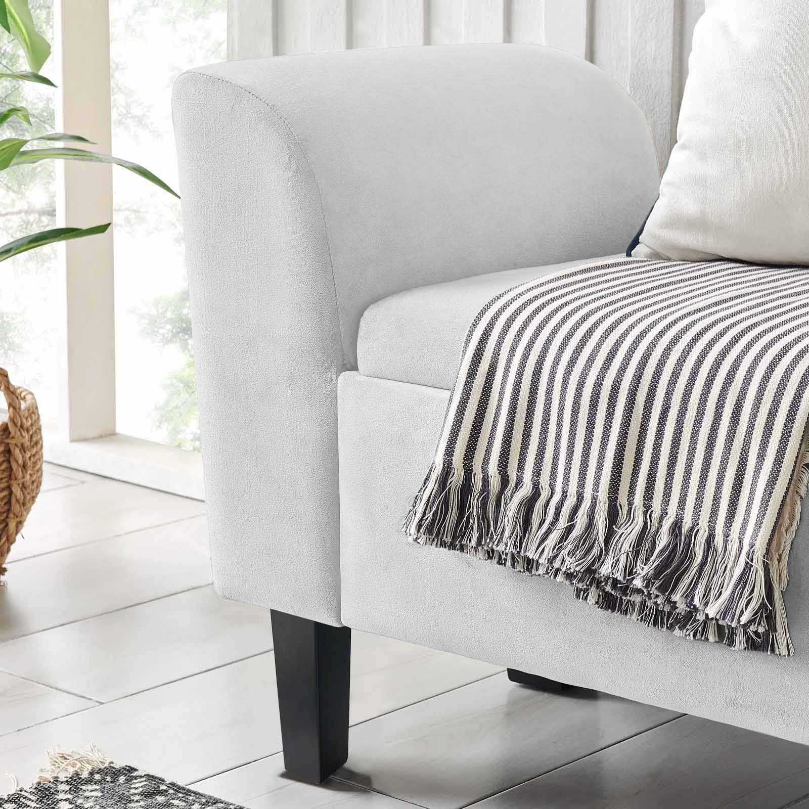 Recamier Bau Malibu 1,60m Suede Branco - Inova Decor