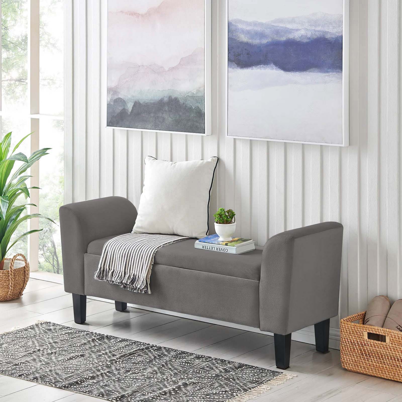 Recamier Bau Malibu 1,60m Suede Cinza - Inova Decor