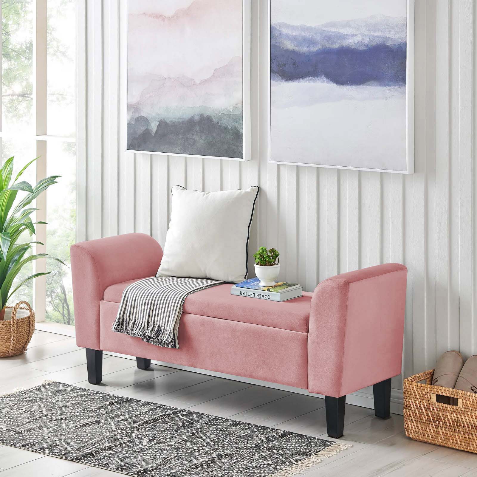 Recamier Bau Malibu 1,60m Suede Rose - Inova Decor