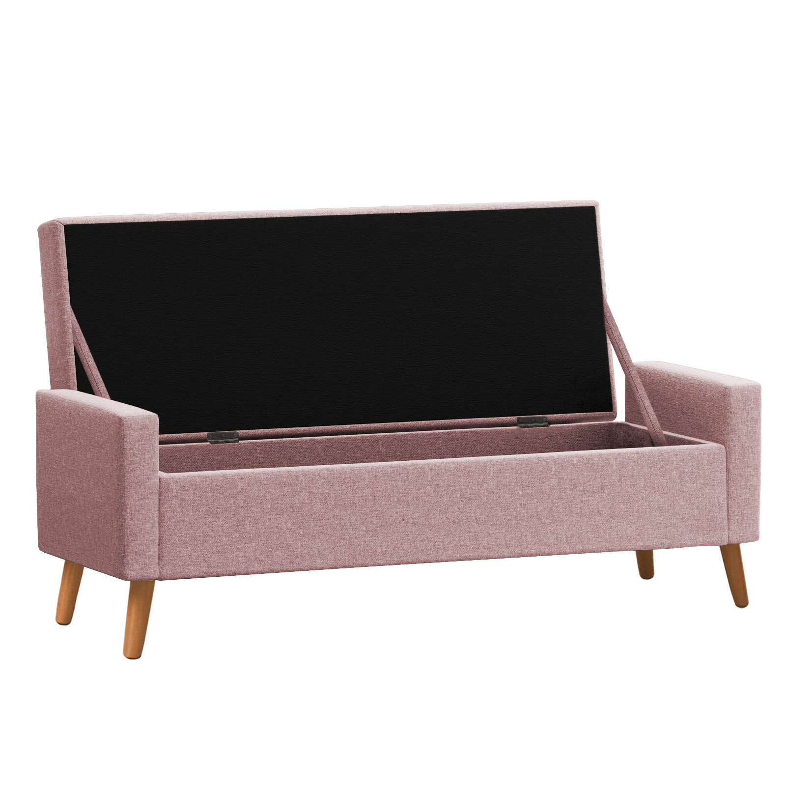 Recamier Bau Paris 1,60m Suede Rosa Bebe - Inova Decor