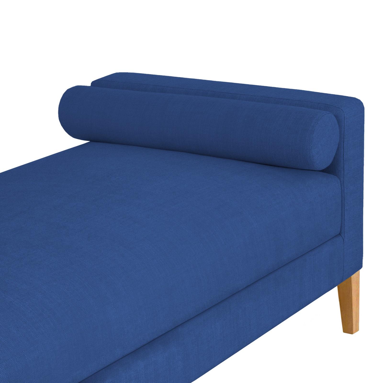 Recamier Berlim 1,20m Suede Azul marinho - Inova Decorações