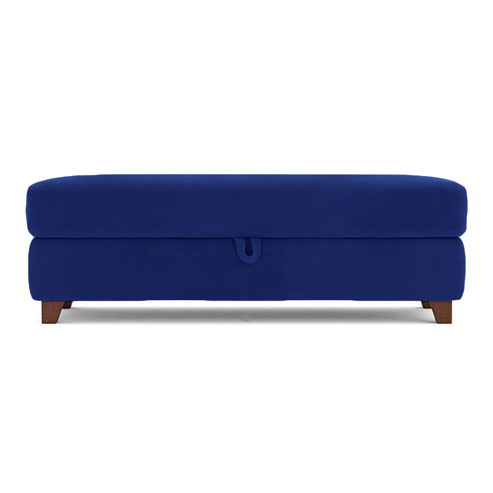 Recamier Calçadeira Bali 1,40m Suede Azul Marinho - Inova Decorações