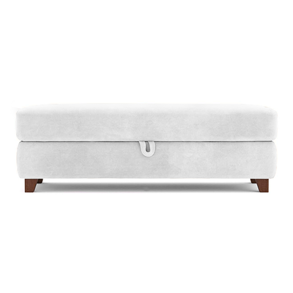 Recamier Calçadeira Bali 1,40m Suede Branco - Inova Decorações
