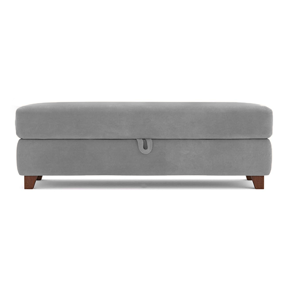 Recamier Calçadeira Bali 1,40m Suede Cinza - Inova Decorações