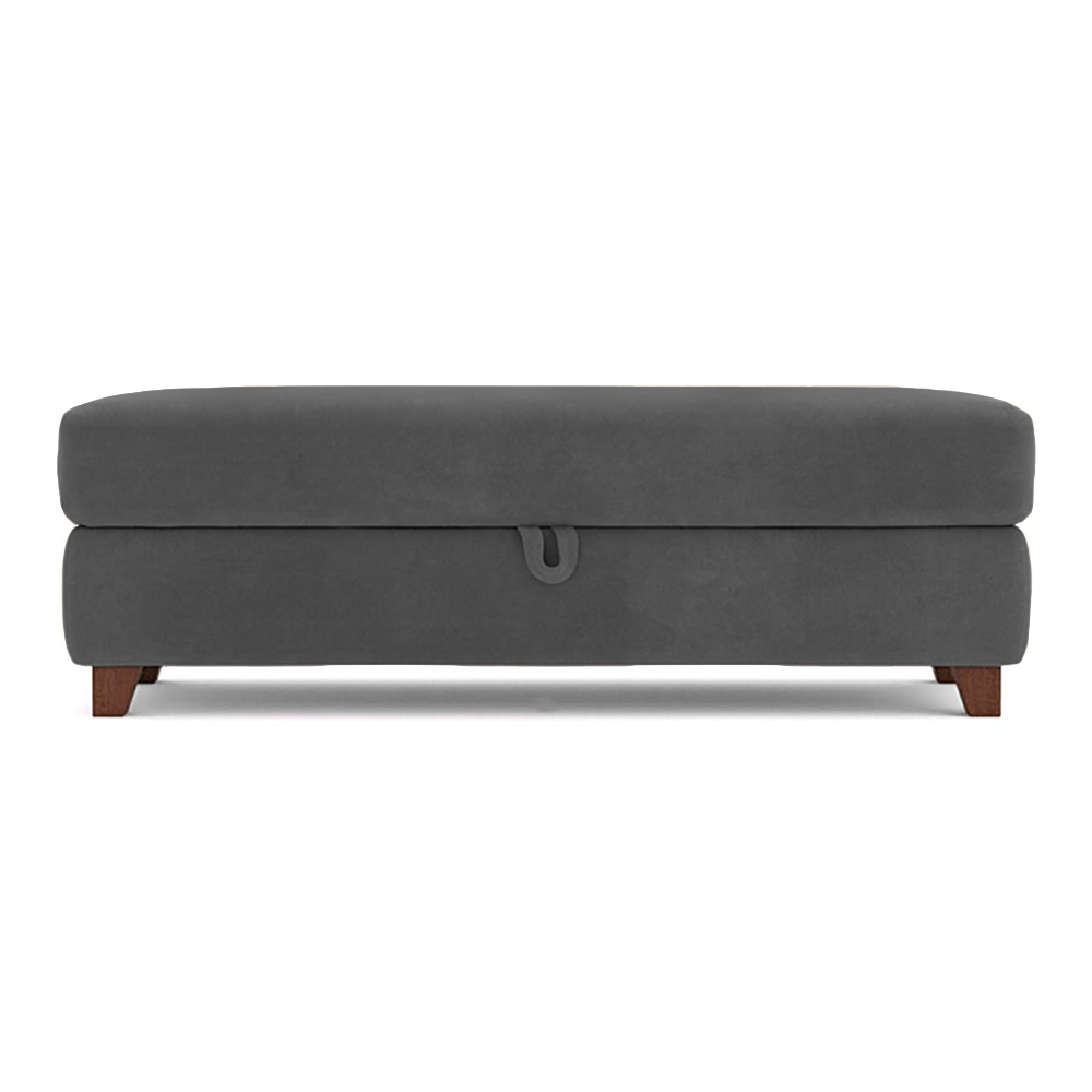 Recamier Calçadeira Bali 1,40m Suede Grafite - Inova Decorações