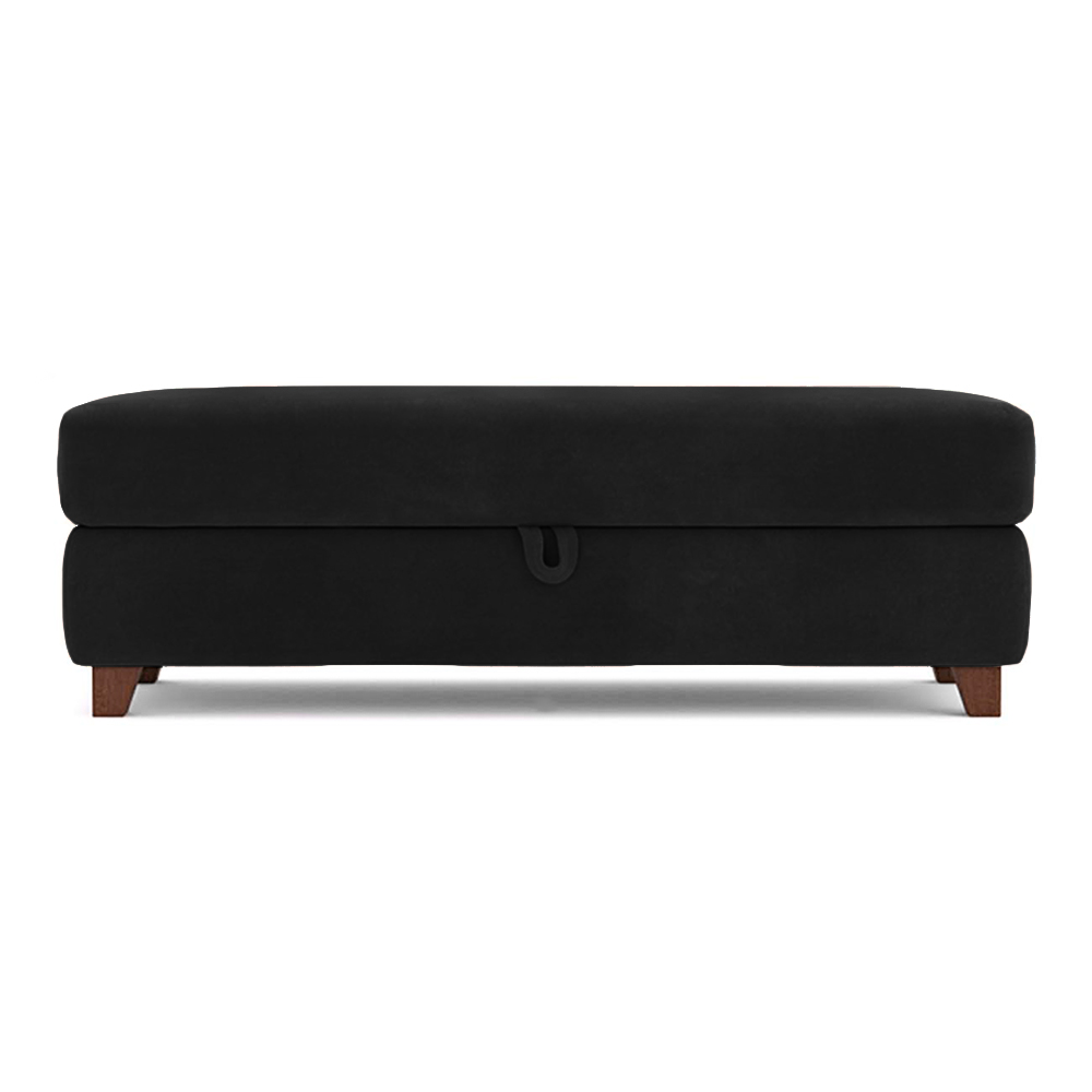 Recamier Calçadeira Bali 1,40m Suede Preto - Inova Decorações