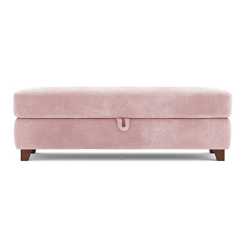 Recamier Calçadeira Bali 1,40m Suede Rosa Bebe - Inova Decorações