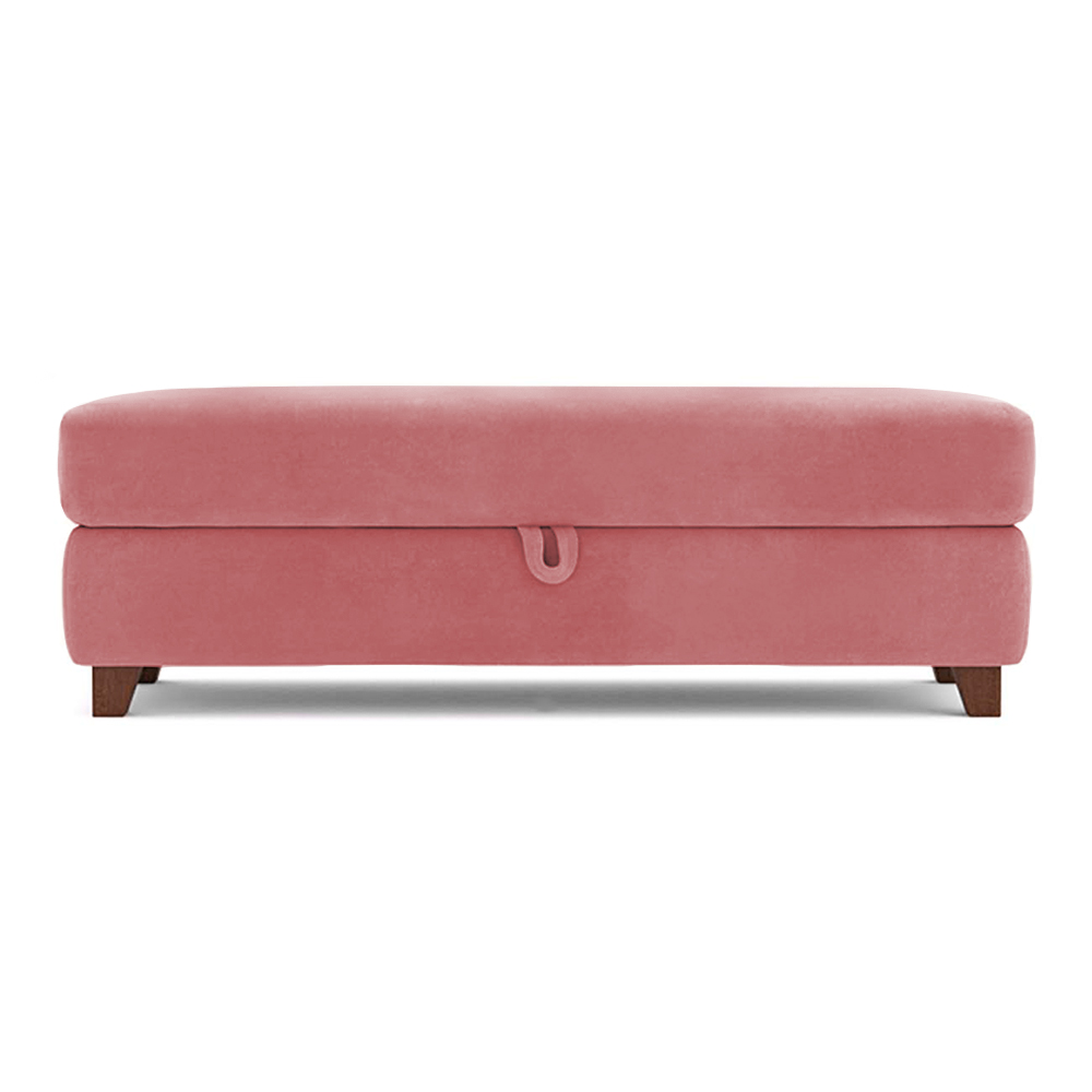 Recamier Calçadeira Bali 1,40m Suede Rose - Inova Decorações