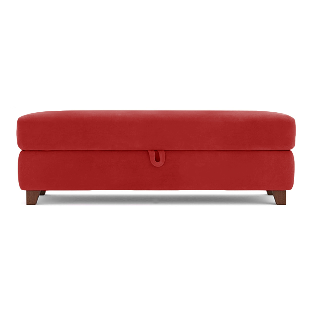 Recamier Calçadeira Bali 1,40m Suede Vermelho - Inova Decorações