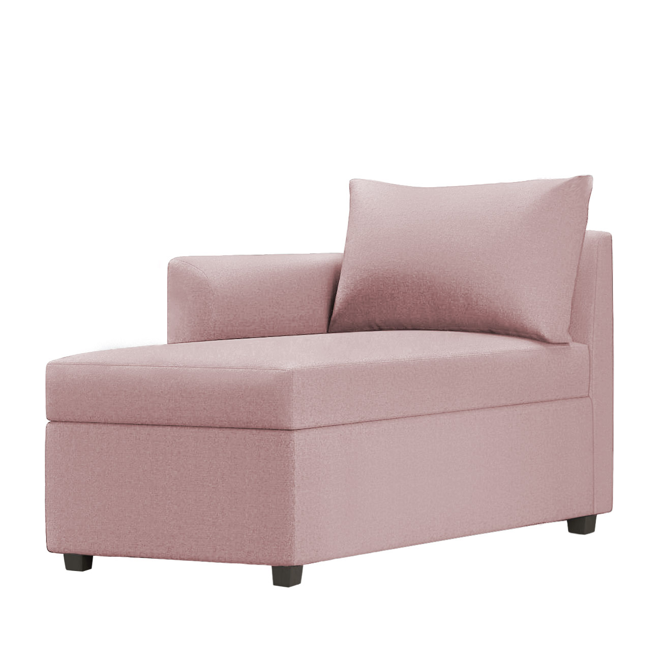 Recamier Divã Londres 140cm Suede Rosa Bebe - Inova Decor