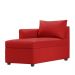 Recamier Divã Londres 140cm Suede vermelho - Inova Decor