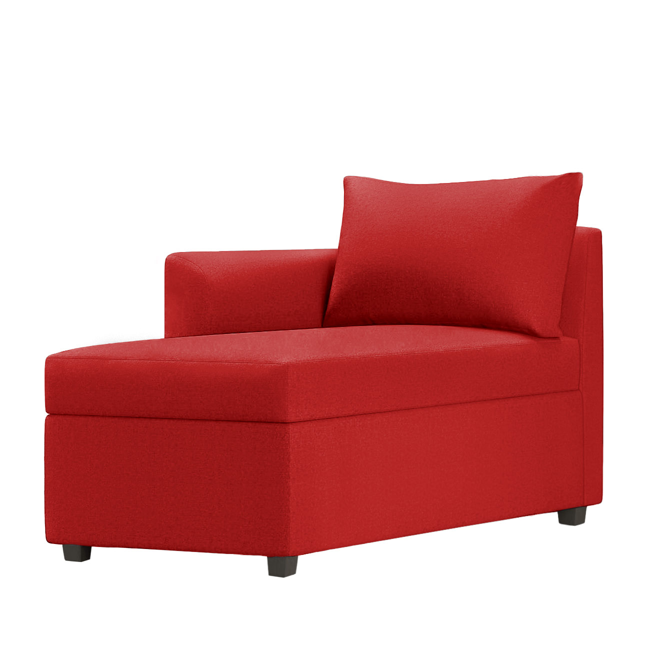 Recamier Divã Londres 140cm Suede vermelho - Inova Decor