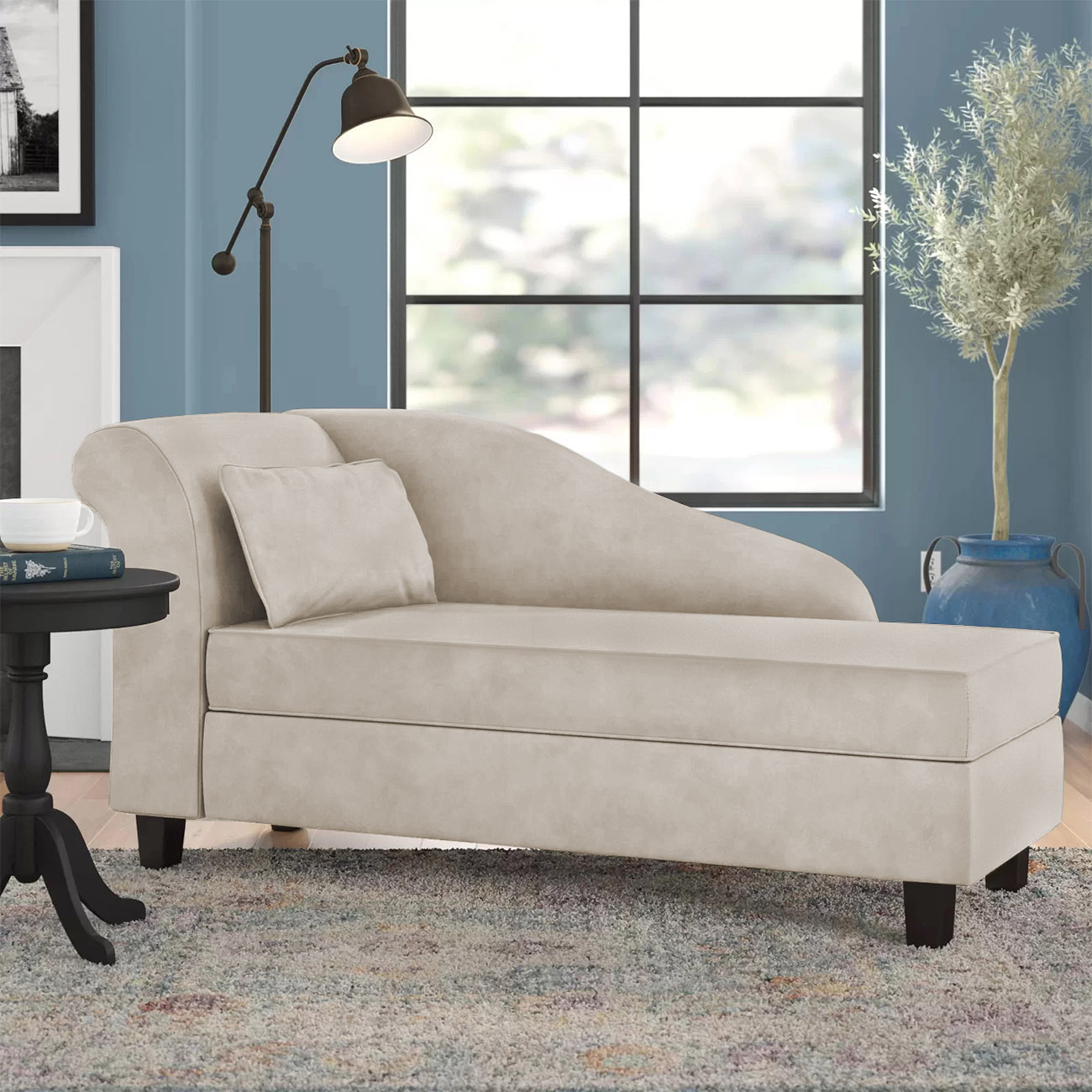 Recamier Diva França 1,60m Suede Bege - Inova Decor