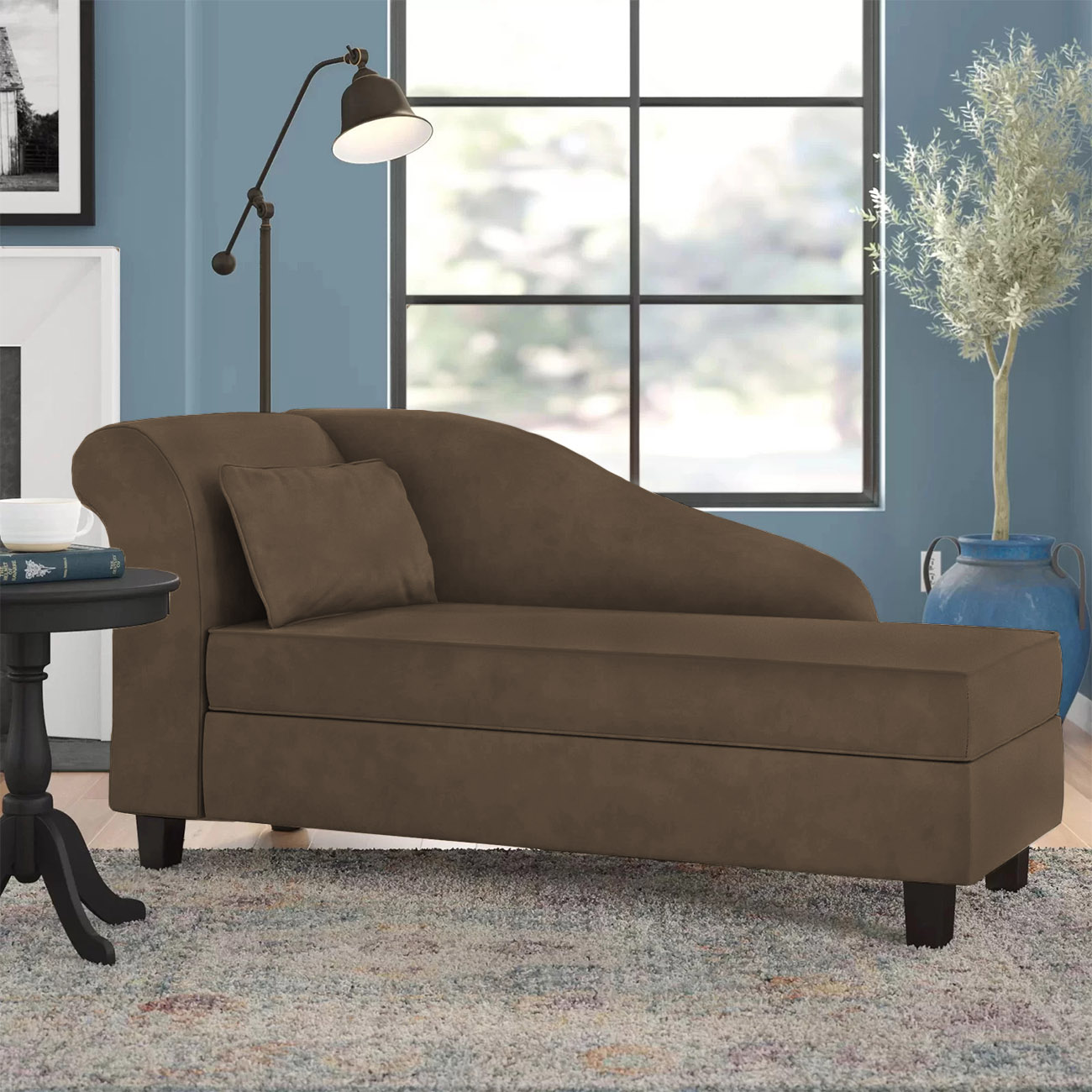 Recamier Diva França 1,60m Suede Marrom - Inova Decor