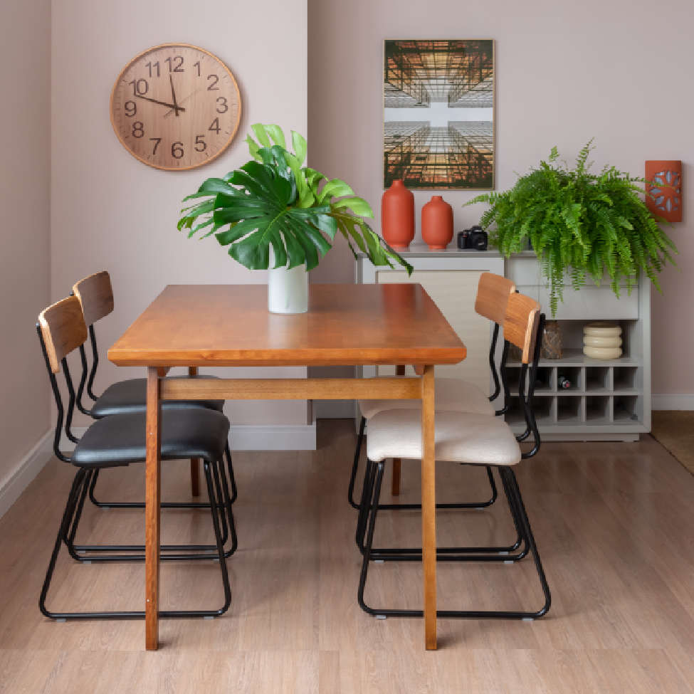Mesa de Jantar Retangular Esparta Mel 120 cm