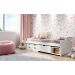 Cama Solteiro com Mesa de Apoio Floro Madeira Maciça Branca