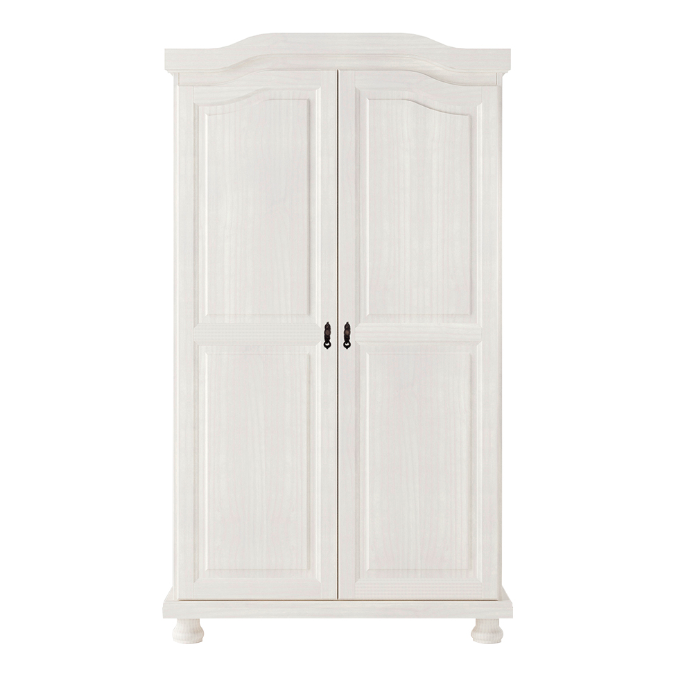 Guarda-Roupa Solteiro Bastian Madeira Maciça 2 Portas Branco