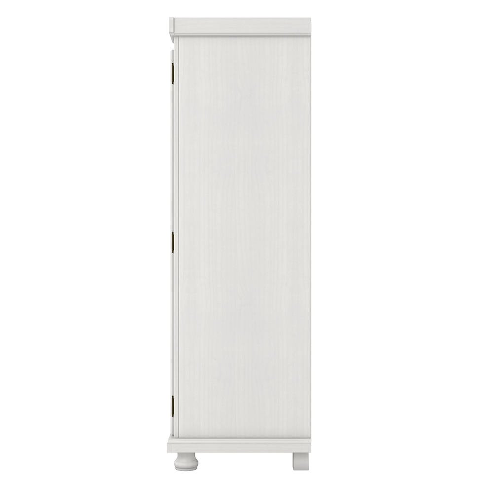 Guarda-Roupa Solteiro Bastian Madeira Maciça 2 Portas Branco