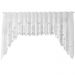 Cortina Cascata Clássica Arabescos 3x1m Bandô para Janela de Cozinha Branco Interlar