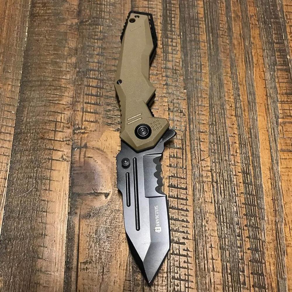Canivete Tático Militar de Bolso Dobrável Multiuso Inox 3CR