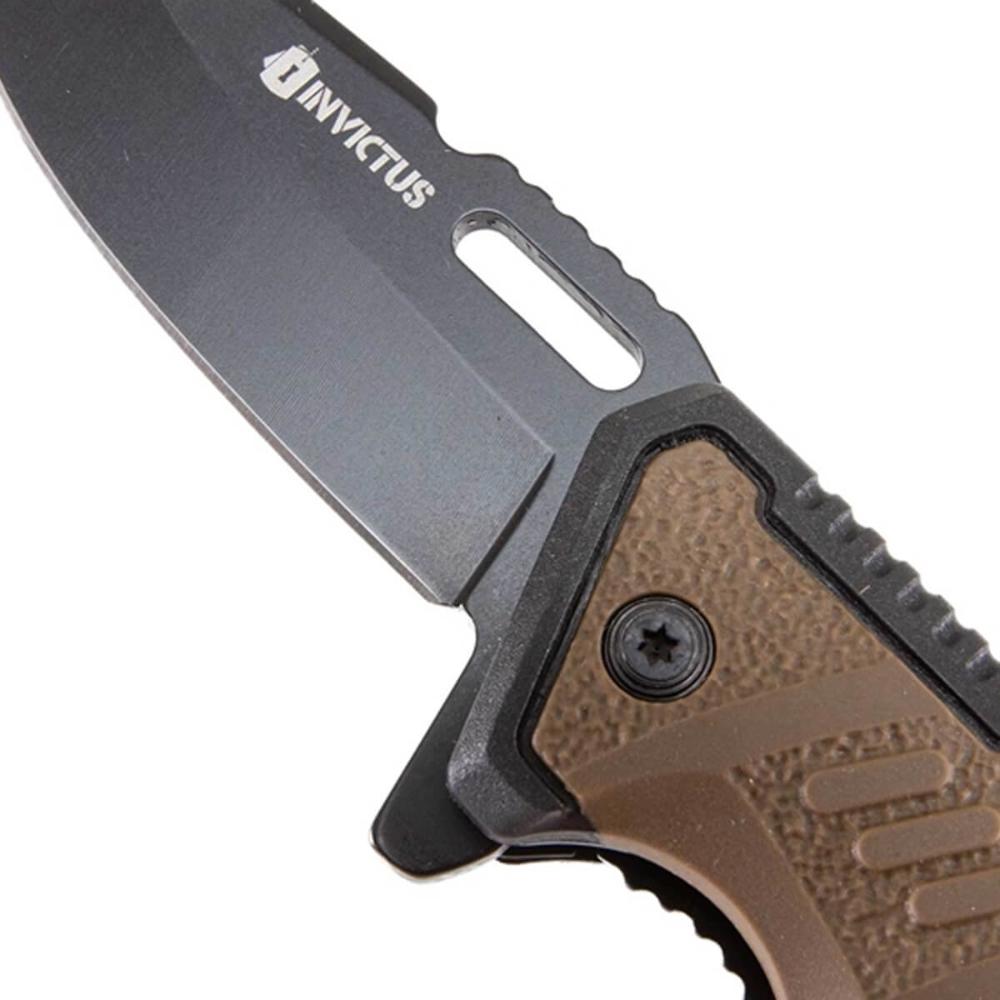 Canivete Tático Militar de Bolso Dobrável Multiuso Inox 3CR com Clip Tático Asgard Invictus Deserto