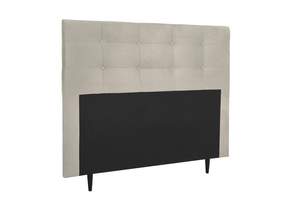 Cabeceira  Estofada para Cama Box Casal 140 cm Suede Bege Helena Isis Estofados