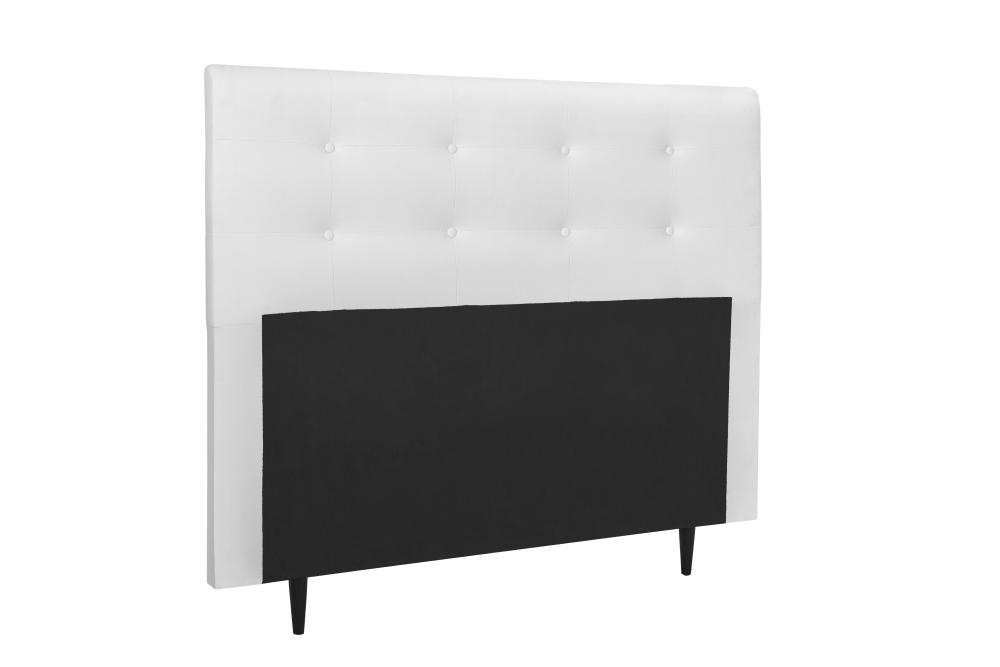 Cabeceira  Estofada para Cama Box Casal 140 cm Tecido Sintético Branco Helena Isis Estofados