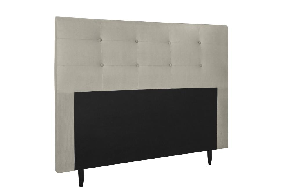 Cabeceira  Estofada para Cama Box Casal Queen 160 cm Suede Bege Helena Isis Estofados