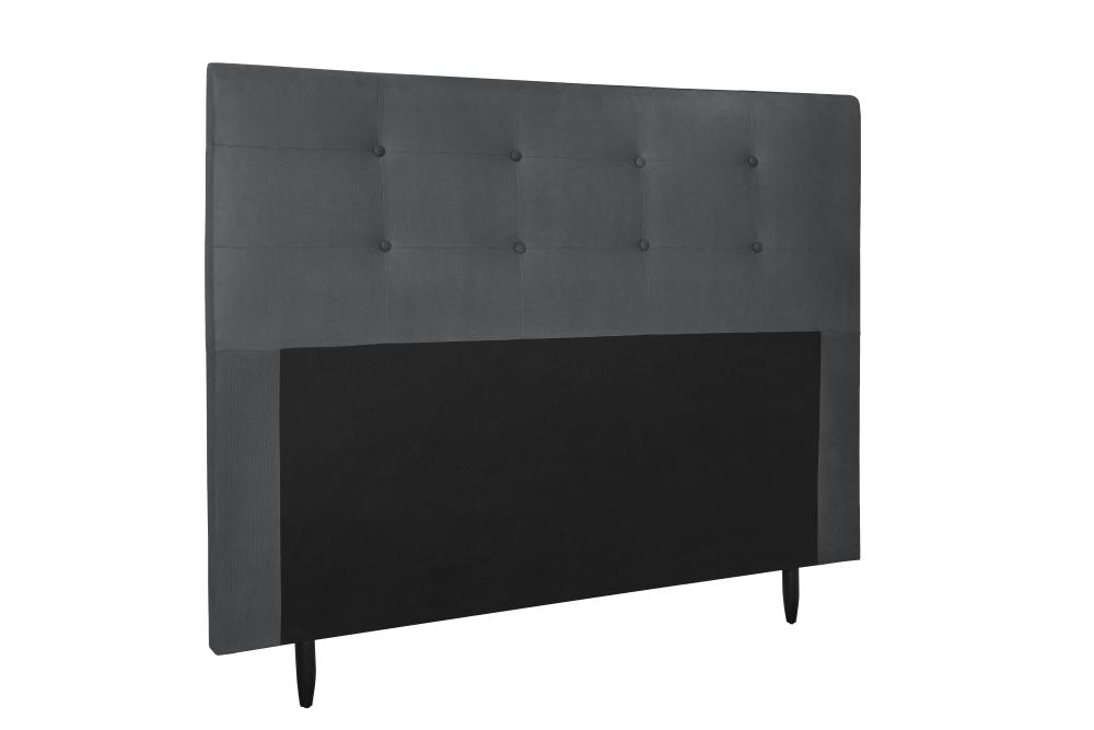 Cabeceira  Estofada para Cama Box Casal Queen 160 cm Suede Cinza Helena Isis Estofados