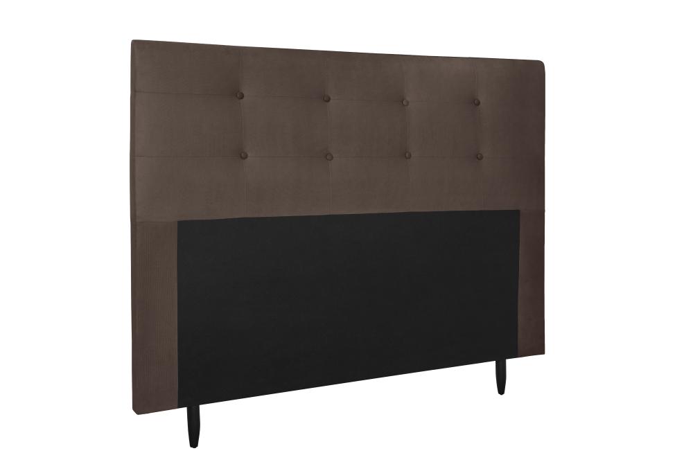 Cabeceira  Estofada para Cama Box Casal Queen 160 cm Suede Marrom Helena Isis Estofados
