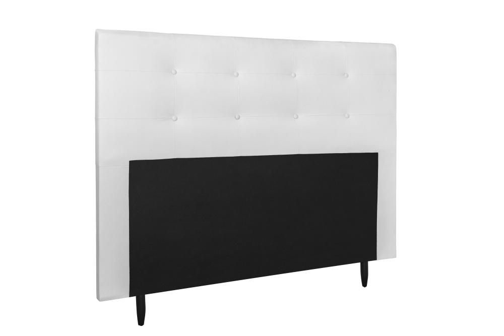Cabeceira  Estofada para Cama Box Casal Queen 160 cm Tecido Sintético Branco Helena Isis Estofados