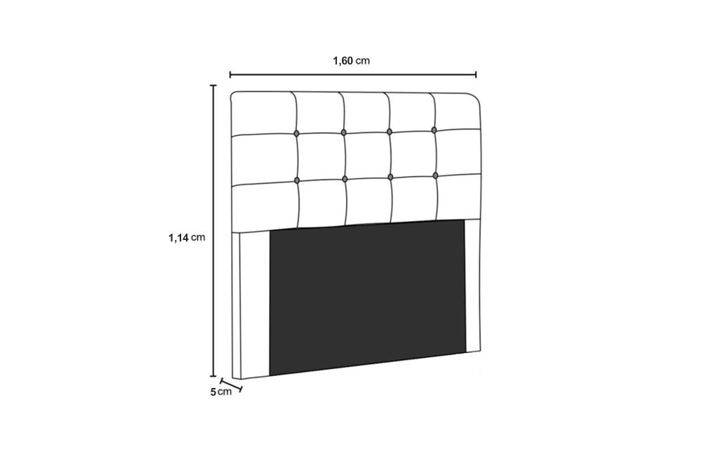 Cabeceira  Estofada para Cama Box Casal Queen 160 cm Tecido Sintético Branco Helena Isis Estofados