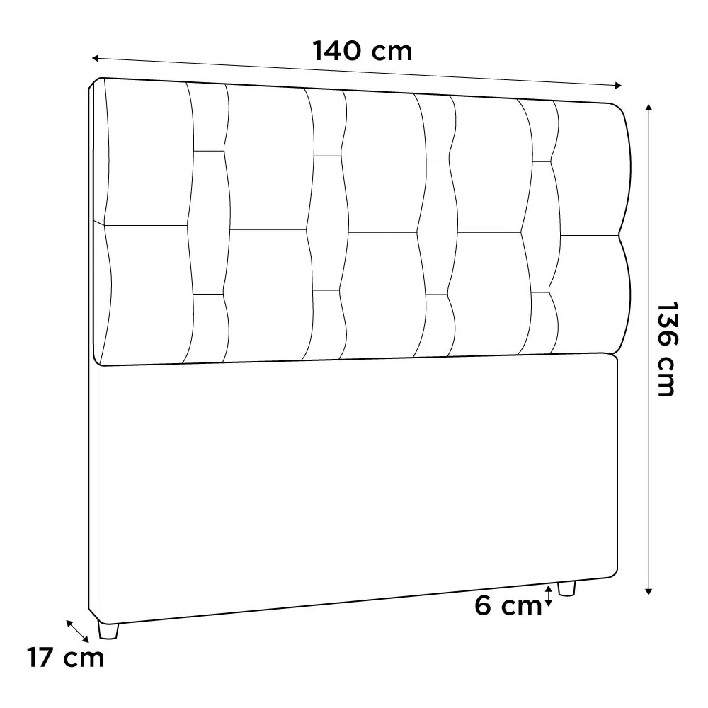 Cabeceira Spezia Luxo para Cama Box Casal 140cm Veludo - SSX Multicoisas