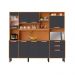 Kit de Cozinha Nápoles com Vidro 8 Portas 2 Gavetas Cinamomo e Off White