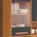 Kit de Cozinha Nápoles com Vidro 8 Portas 2 Gavetas Cinamomo e Off White