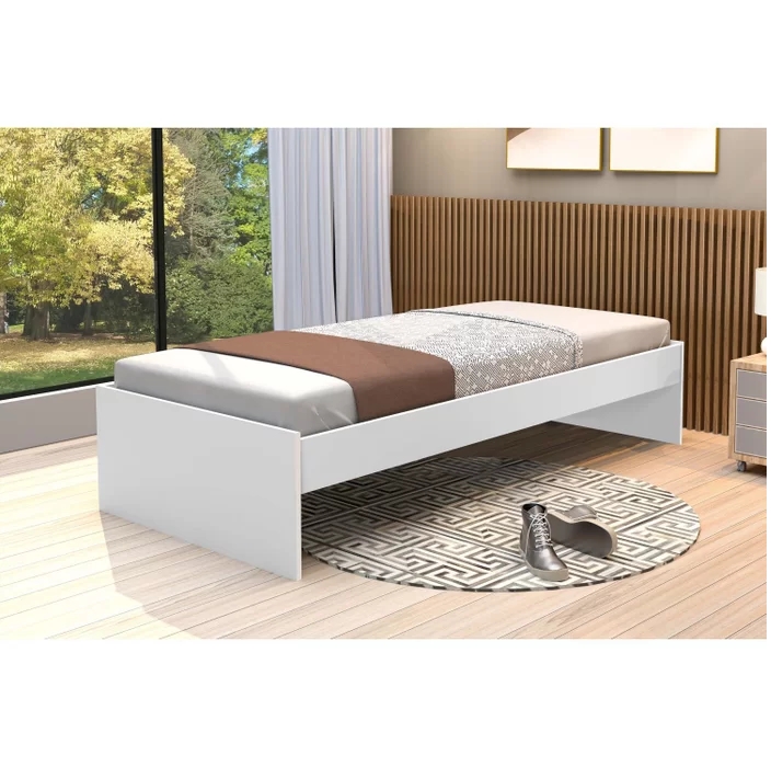 Cama Turca De Solteiro Padrão Resistente Branca De Madeira Reforçada Moderna