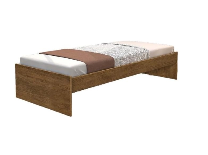 Cama Turca De Solteiro Padrão Resistente Marrom De Madeira Reforçada Moderna