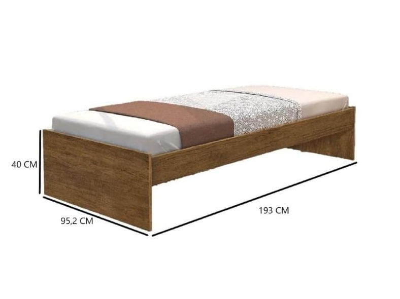 Cama Turca De Solteiro Padrão Resistente Marrom De Madeira Reforçada Moderna
