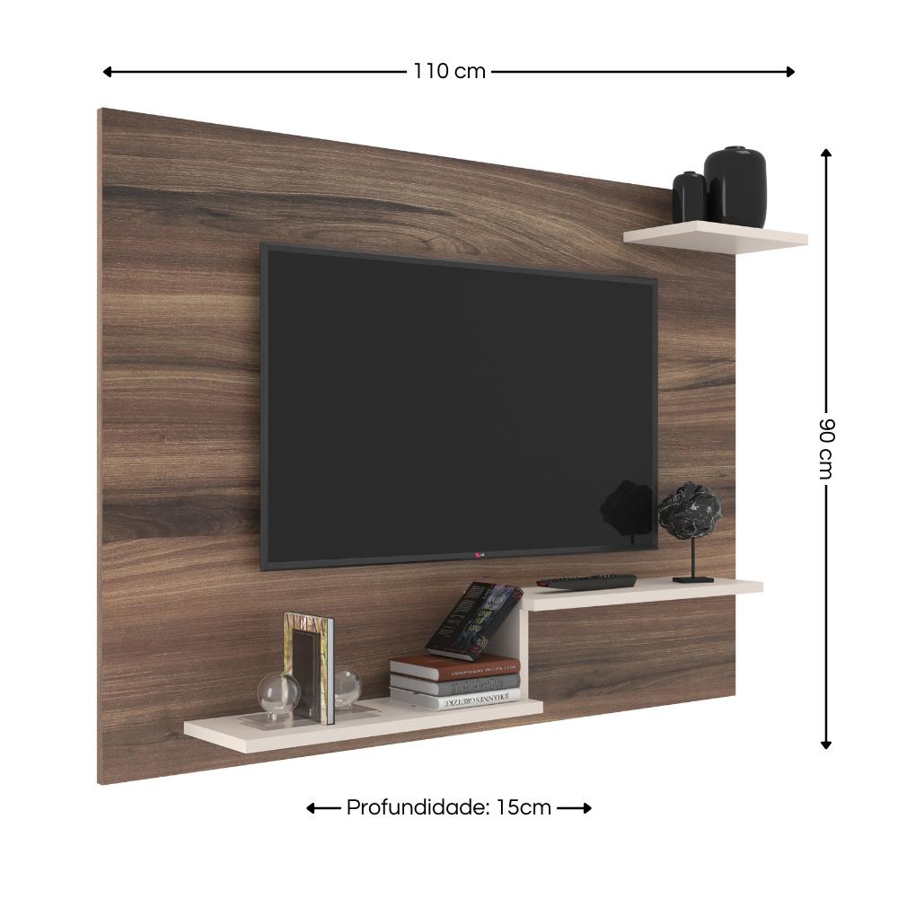 Painel Denver TV 42” J Carvalho - Nogueira/Off White