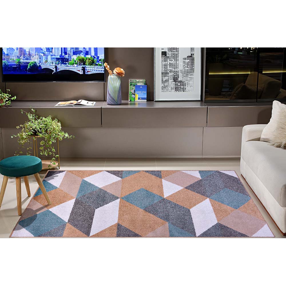 Passadeira Classic Maiorca 25 Caramelo-Azul 0,66X1,20M