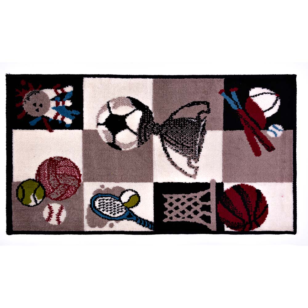 Tapete Infantil Funny Esportes 50 Preto 0,57X1,00M