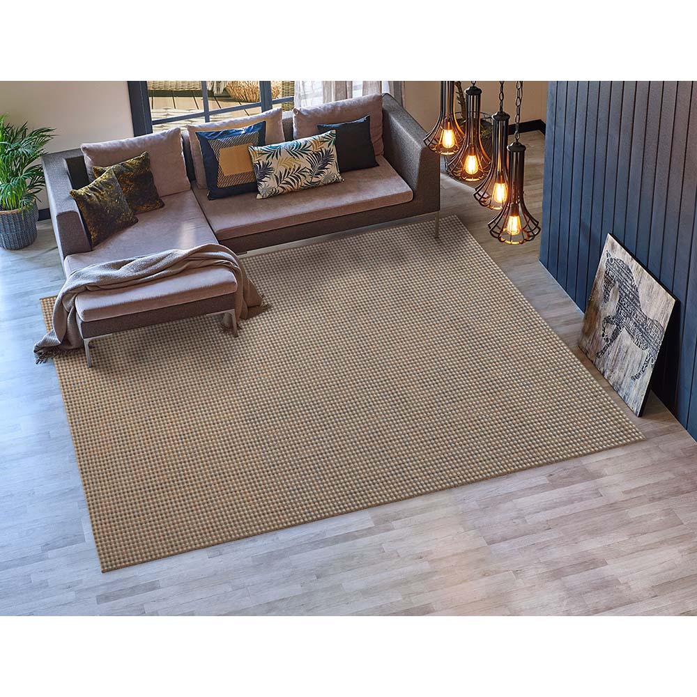 Tapete Sala Sisal Buzios Barra 49 Marrom-Azul 2,00X3,00M