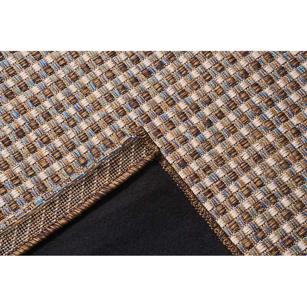 Tapete Sala Sisal Buzios Barra 49 Marrom-Azul 2,00X3,00M