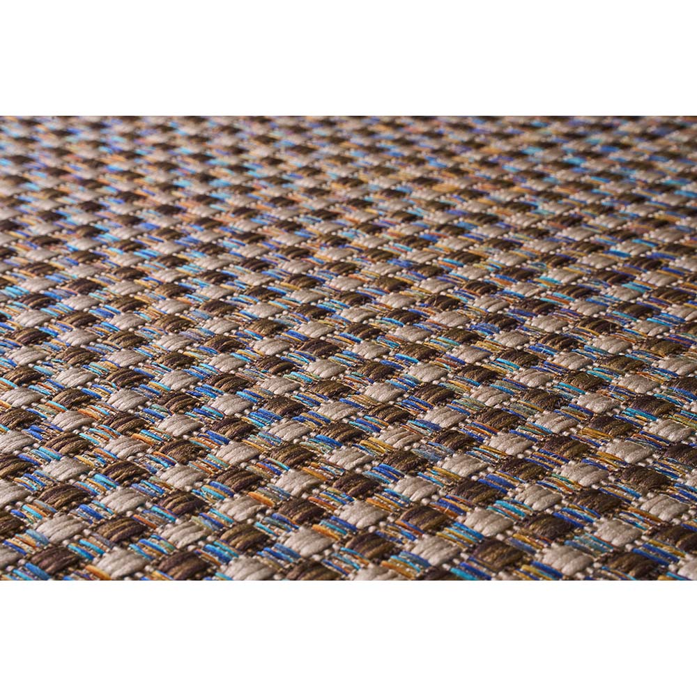 Tapete Sala Sisal Buzios Barra 49 Marrom-Azul 2,00X3,00M