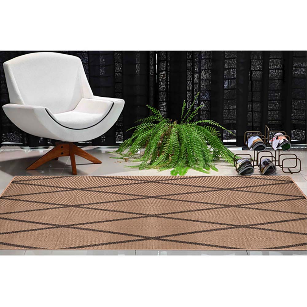 Tapete Sisal Eco Nature Geo 77 Bege-Chumbo 2,00x2,50M