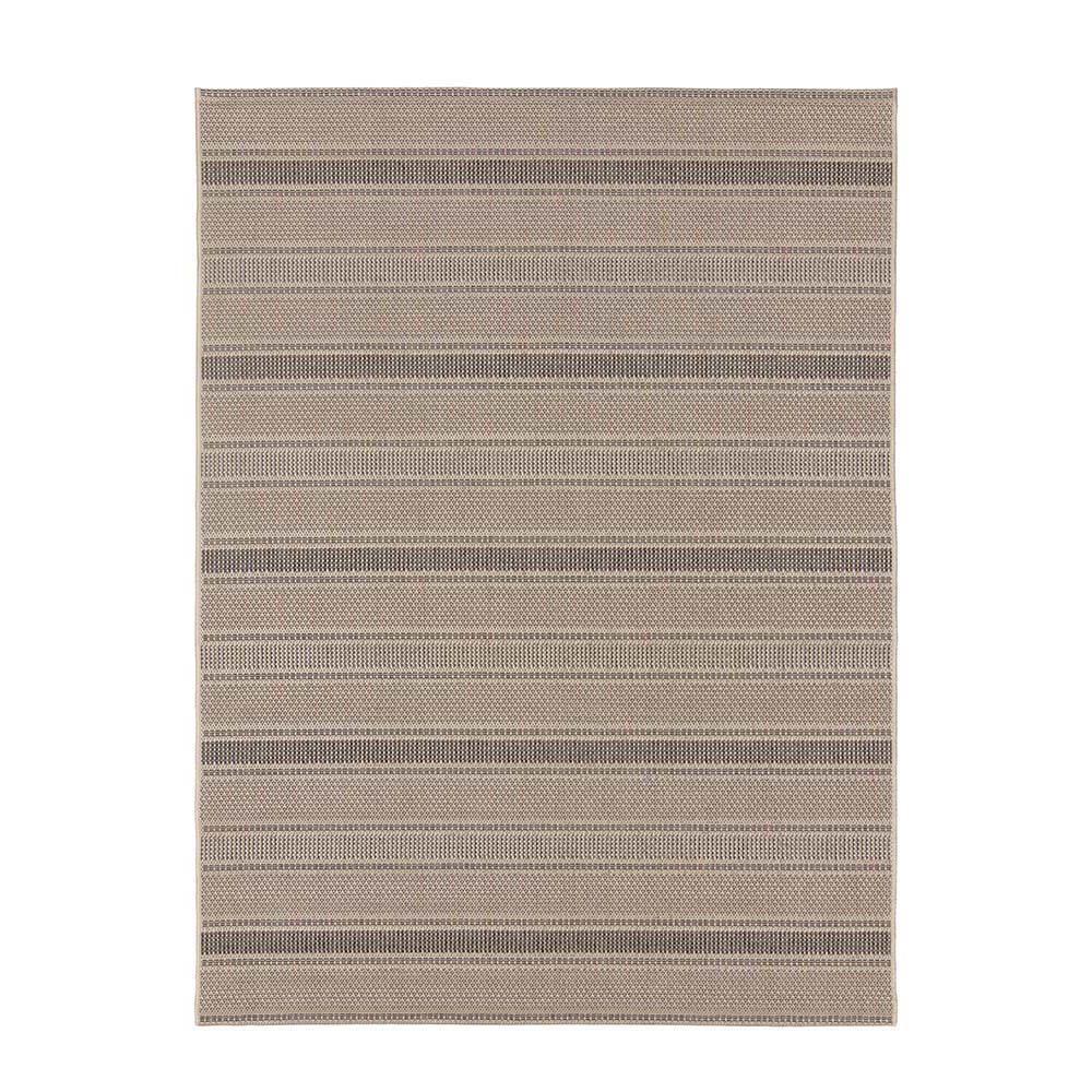 Tapete Sisal Eco-Nature Riscas 77 Bege-Chumbo 2,50X3,00M