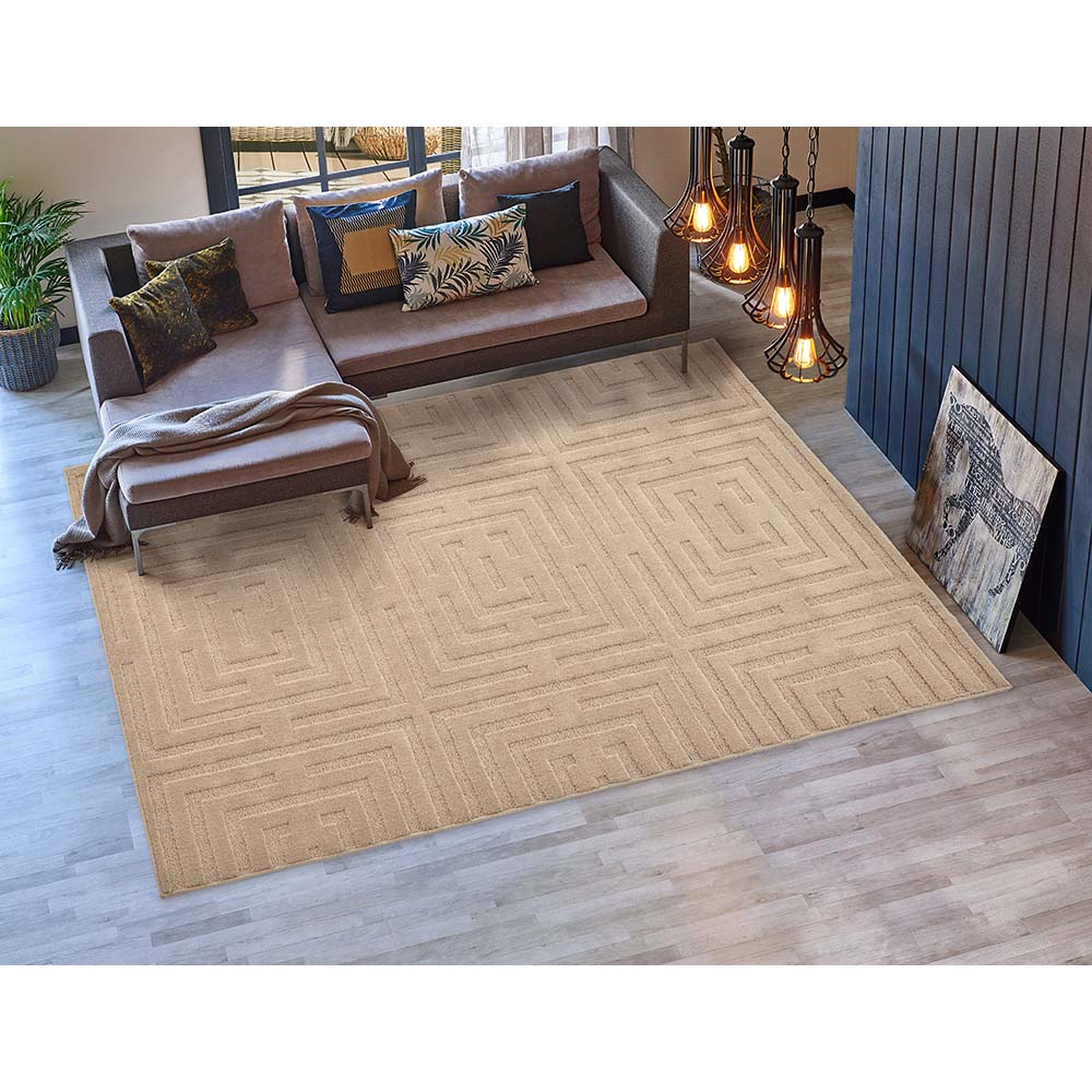 Tapete para Sala Realce Eden 03 Creme Cotton 1,50X2,00M