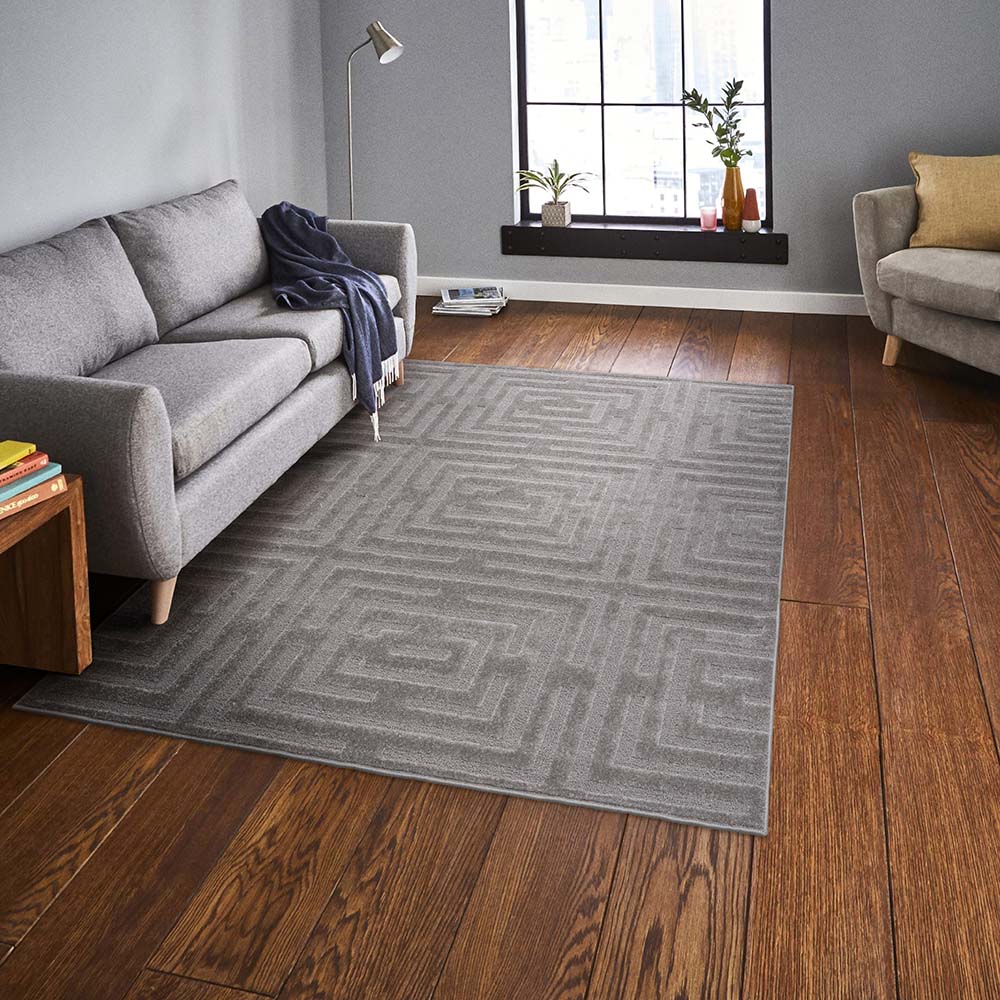 Tapete para Sala Realce Eden 51 Cinza 2,00X3,00M