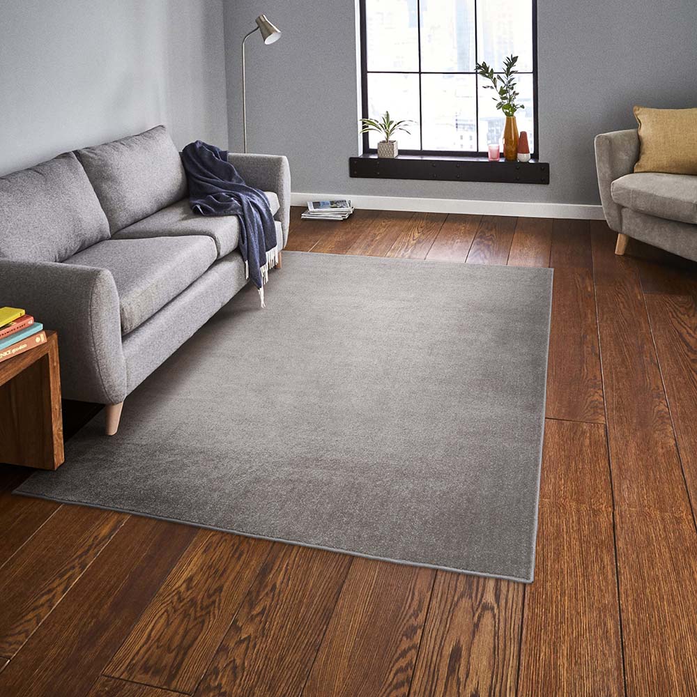 Tapete para Sala Realce Liso 51 Cinza 2,00X2,50M